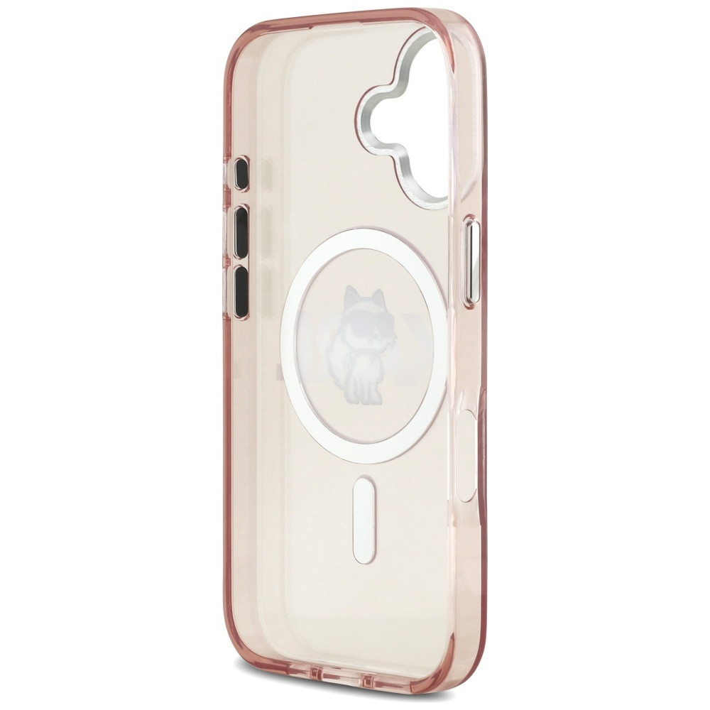 Etui Karl Lagerfeld IML Choupette Sketch Logo MagSafe do Apple iPhone 17 różowy