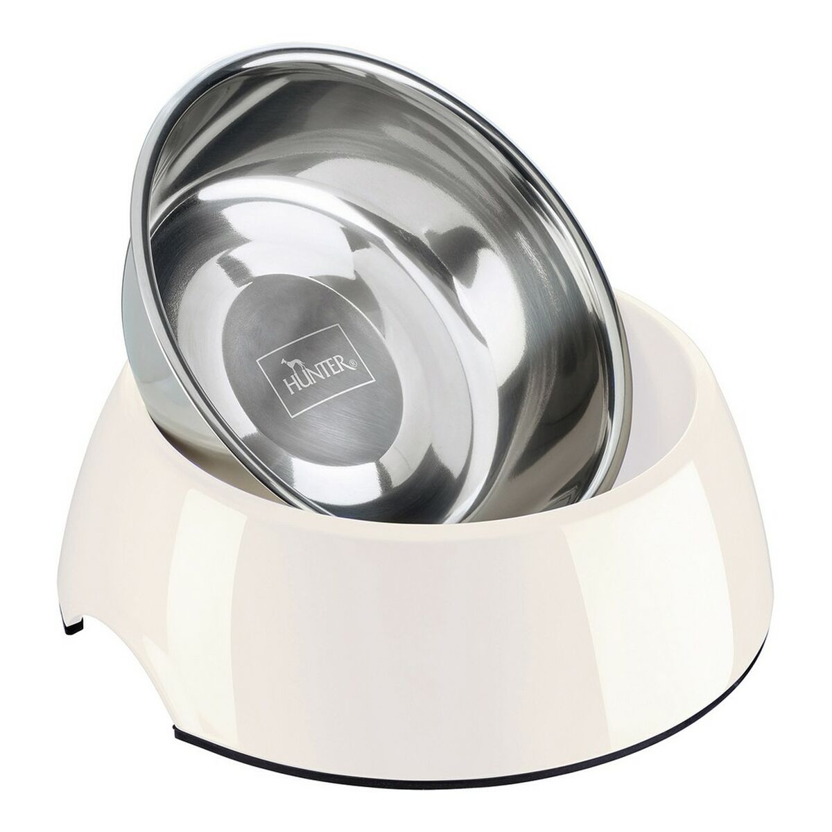 Dog Feeder Hunter Stainless steel Melamin White (14,5 x 14,5 x 7 cm)