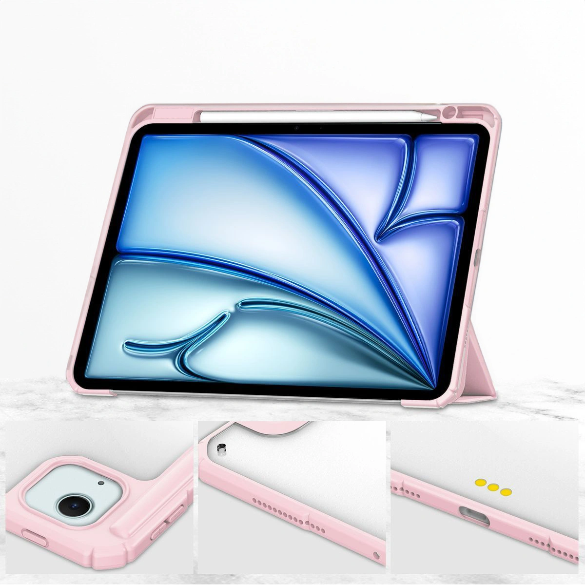 Bizon Case Tab Clear Matt Apple iPad Air 13" 2024 pink