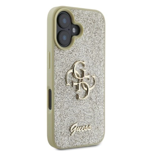 Case Guess GUHCP16SHG4SGD Apple iPhone 16 hardcase Fixed Glitter Big 4G gold