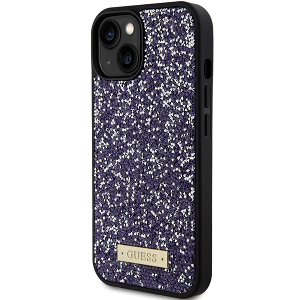 Guess GUHCP15SPFGSBSP Apple iPhone 15 hardcase Rhinestone Metal Logo light pink