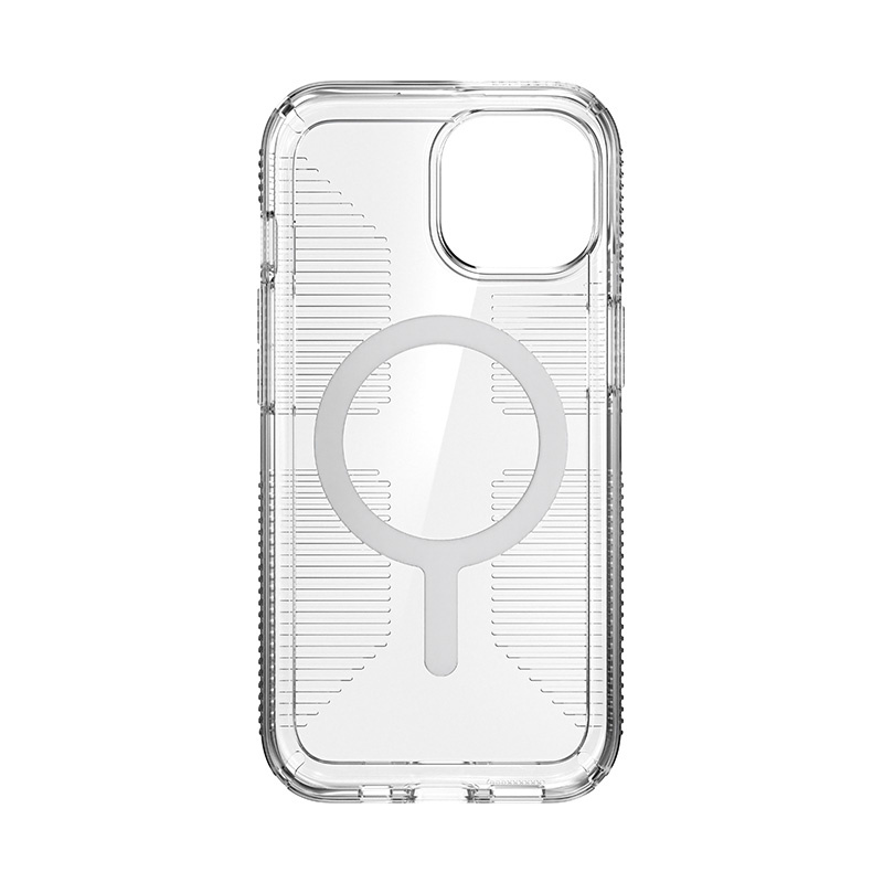 Speck Gemshell Grip MagSafe Apple iPhone 15 (Clear/Chrome Finish)