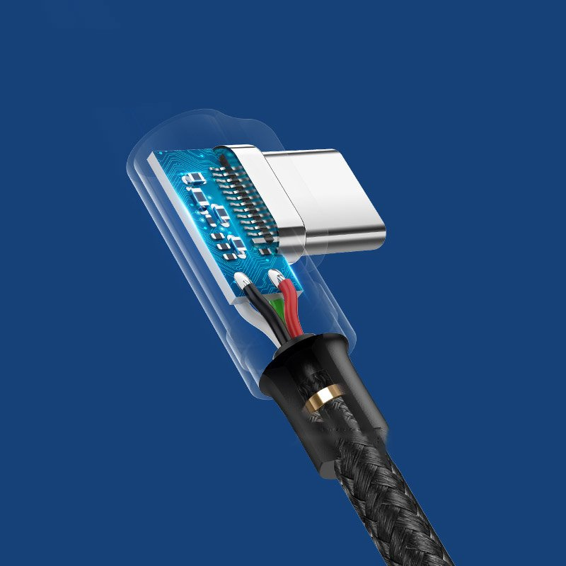 UGREEN US176 USB-A/USB-C Angle Cable Quick Charge 3.0 3A 0,5m gray