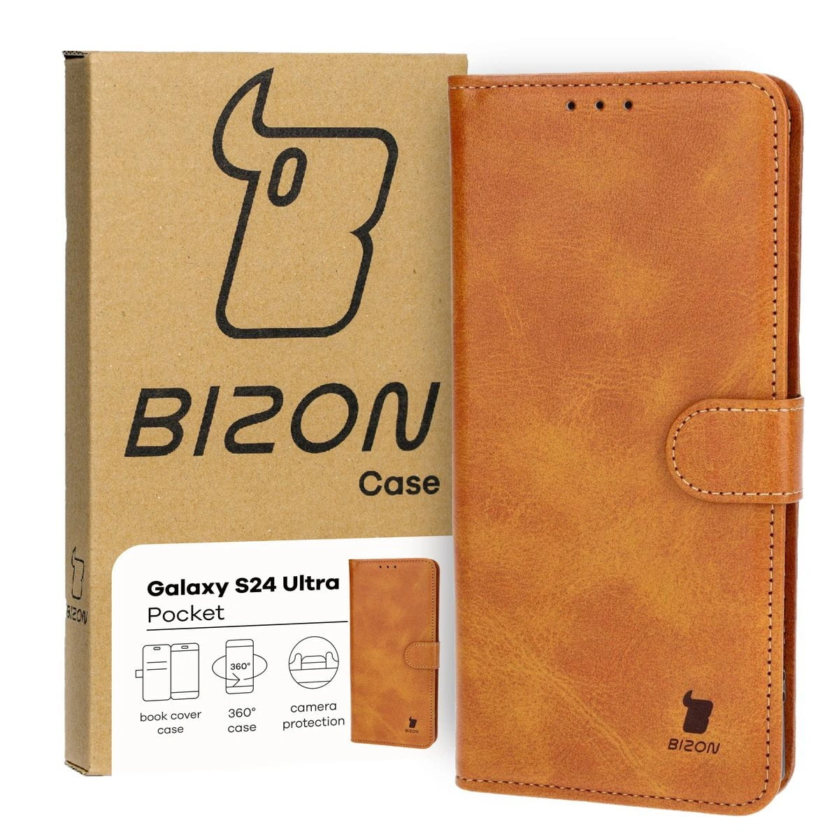 Bizon Case Pocket Samsung Galaxy S24 Ultra brown