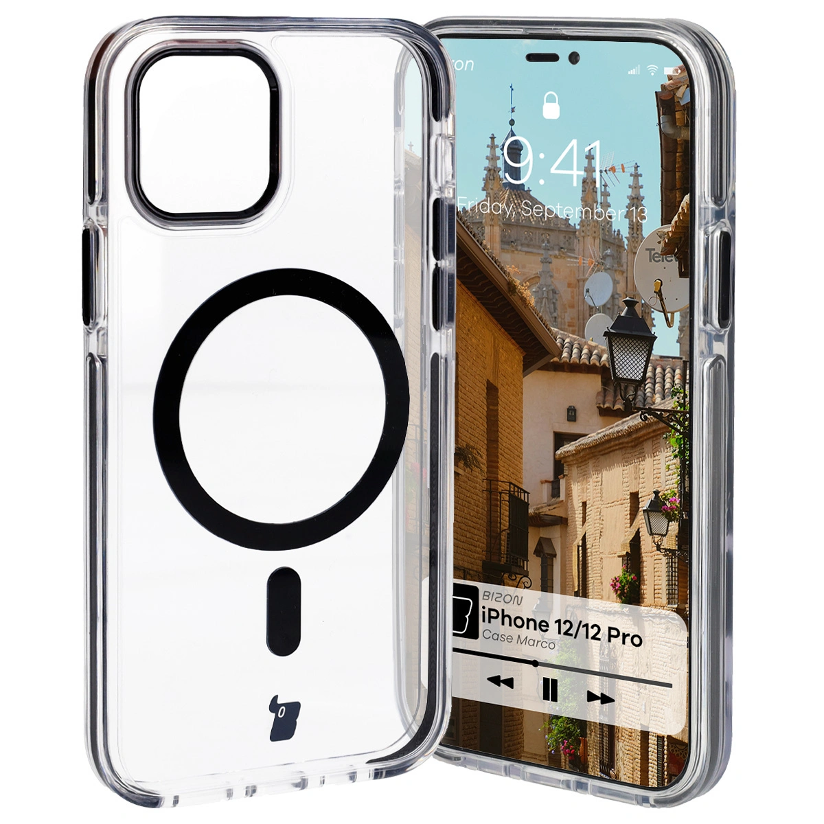 Bizon Case Marco Apple iPhone 12 Pro / 12 clear with black frame