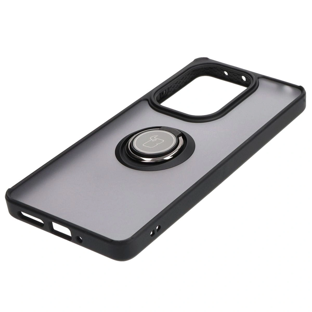 Bizon Case Hybrid Ring Xiaomi Poco M6 Pro 4G / Xiaomi Redmi Note 13 Pro 4G smoky with a black frame