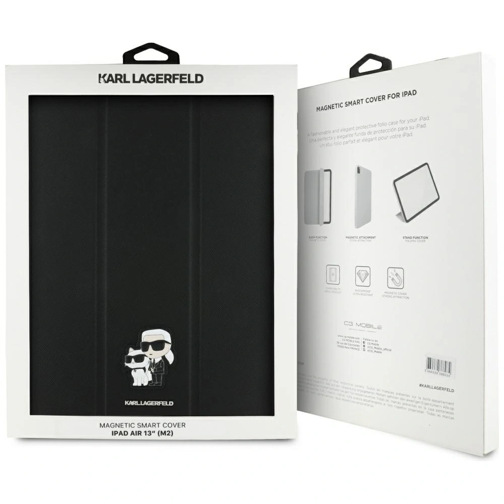 Karl Lagerfeld KLFC13RM24SAKCK Apple iPad Air 13" 2024 (6 gen) Book Cover Saffiano Magnetic Karl &Choupette black