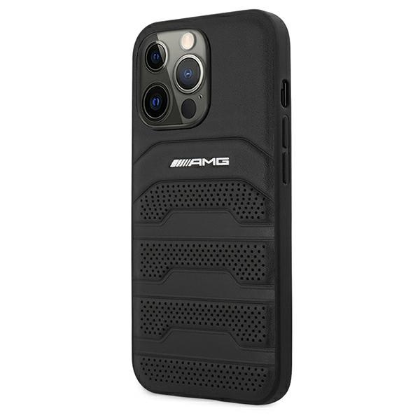 Mercedes AMG AMHCP13LGSEBK Apple iPhone 13 Pro black hardcase Leather Debossed Lines