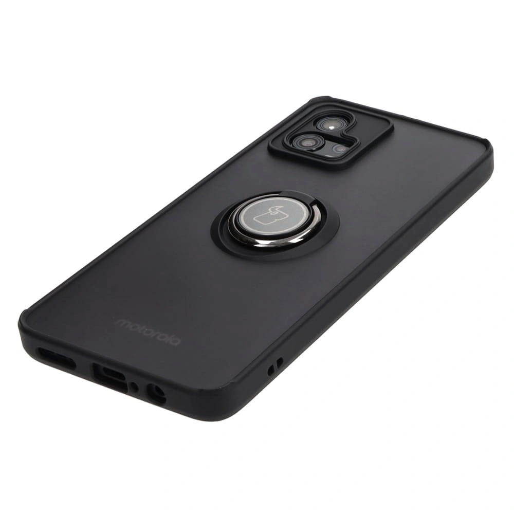 Bizon Case Hybrid Ring Motorola Moto G72 smoky with a black frame