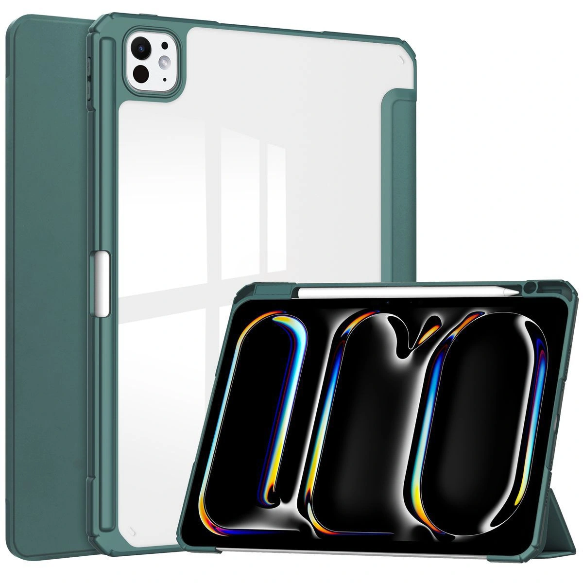 Bizon Case Tab Clear Matt Apple iPad Pro 13" 7 gen. 2024 dark green