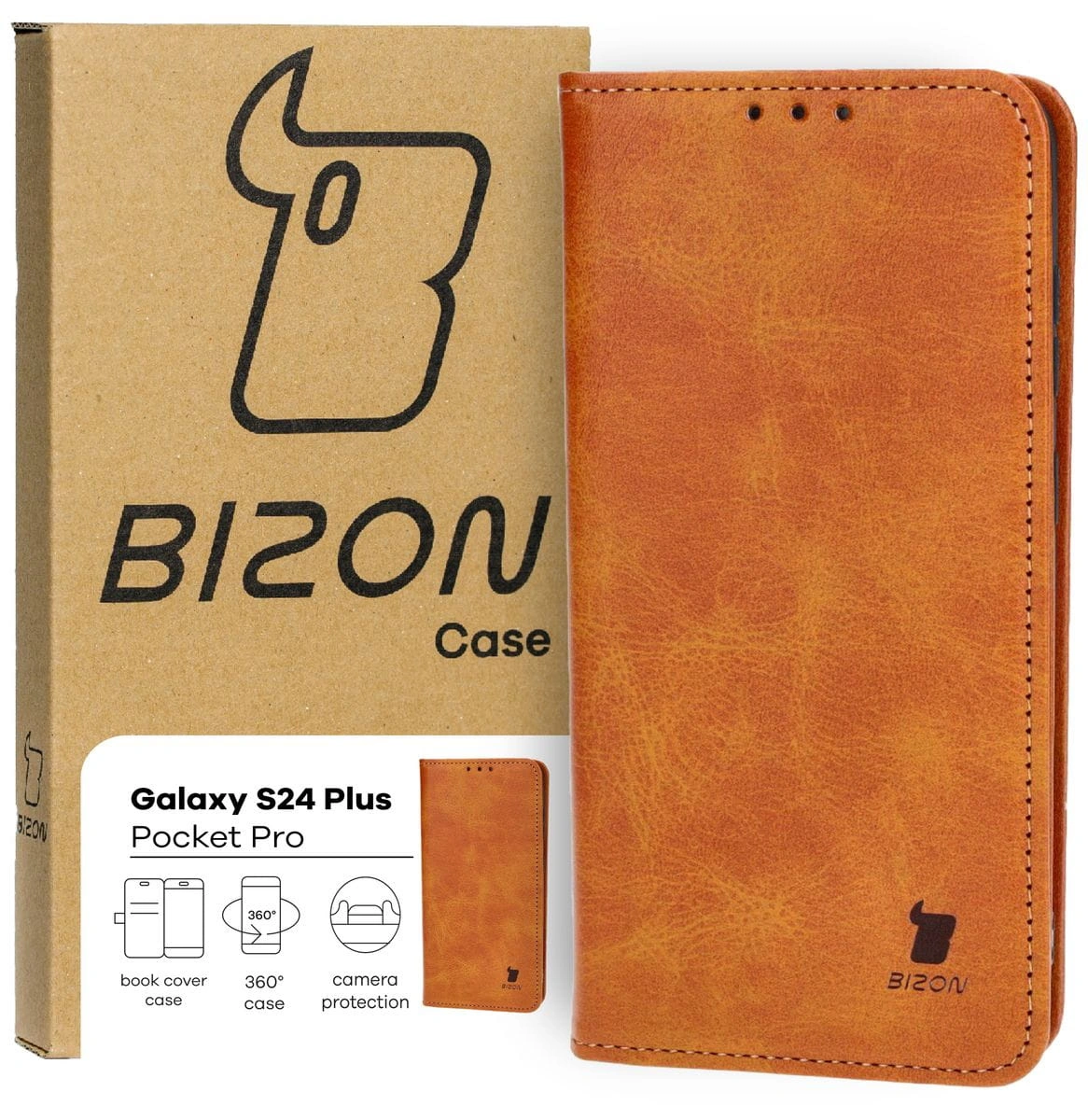 Bizon Case Pocket Pro Samsung Galaxy S24 Plus brown
