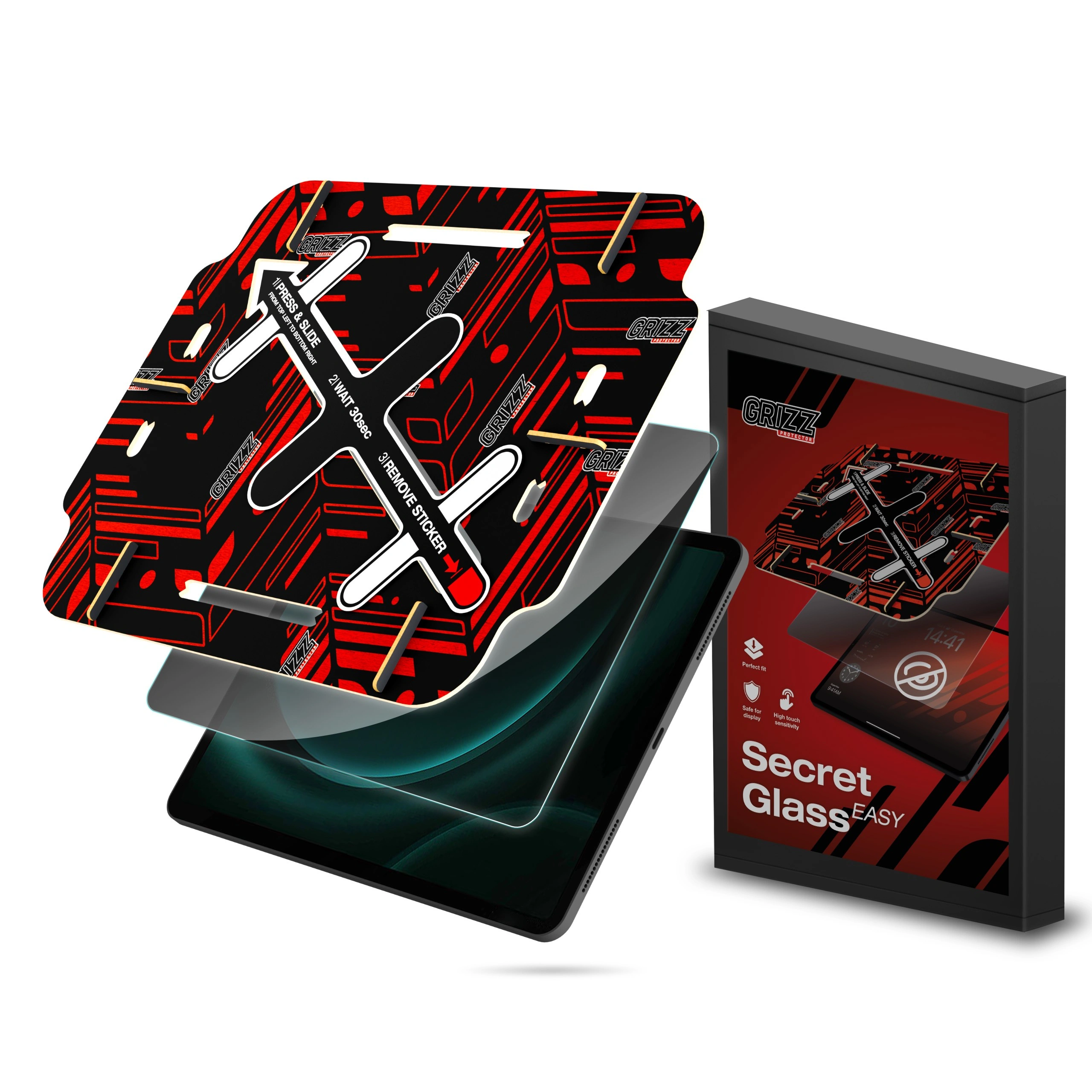 Privacy glass GrizzGlass SecretGlass Easy for Samsung Galaxy Tab S9 FE
