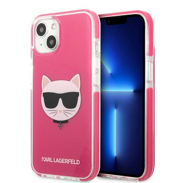 Karl Lagerfeld KLHCP13STPECPI Apple iPhone 13 mini hardcase fuschia Choupette Head