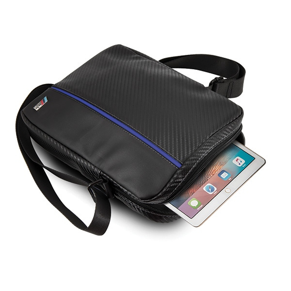 BMW Bag BMTB8CAPNBK Tablet 8 inch black Carbon/Blue Stripe