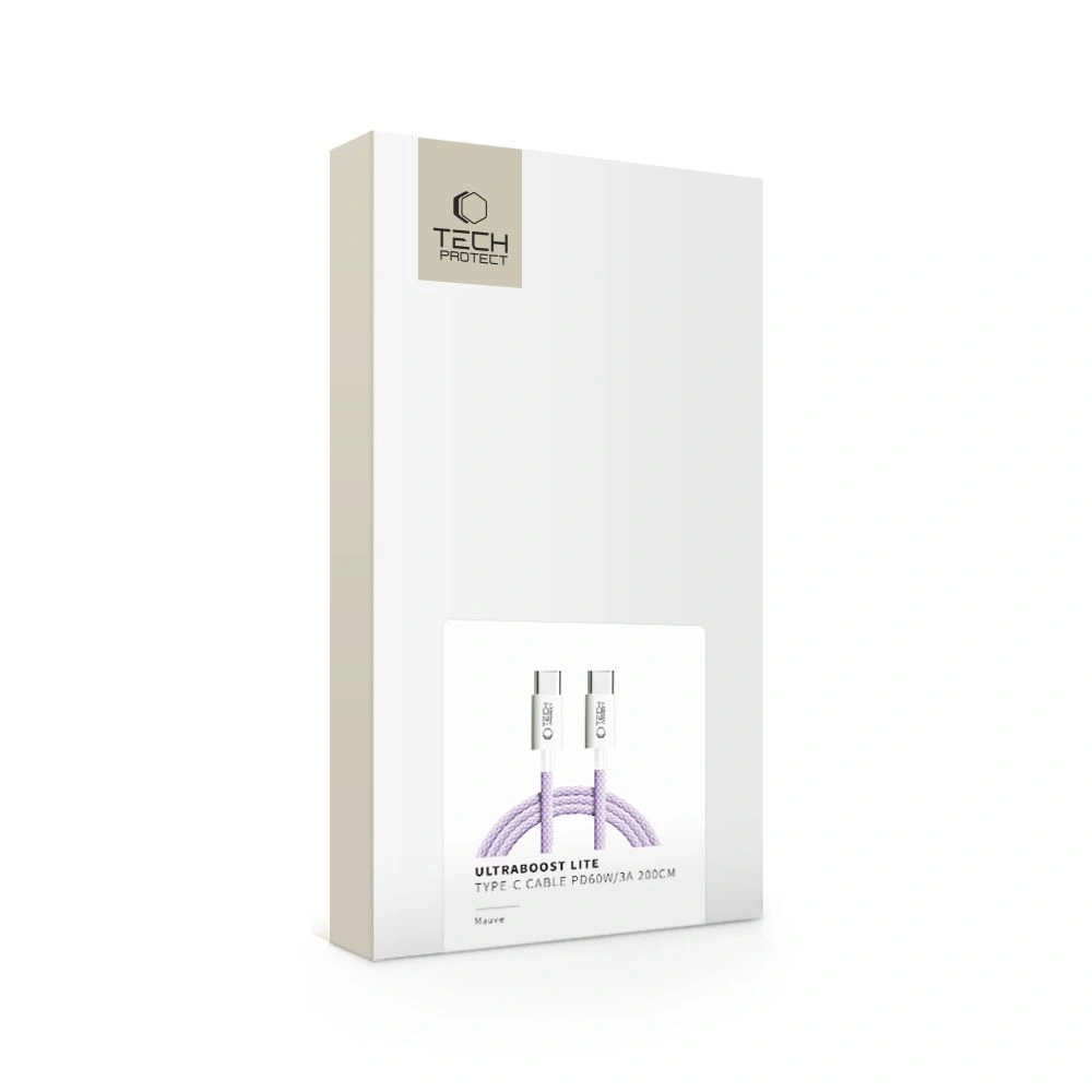 Tech-Protect Ultraboost Lite USB-C / USB-C Cable PD60W/3A 200cm Mauve