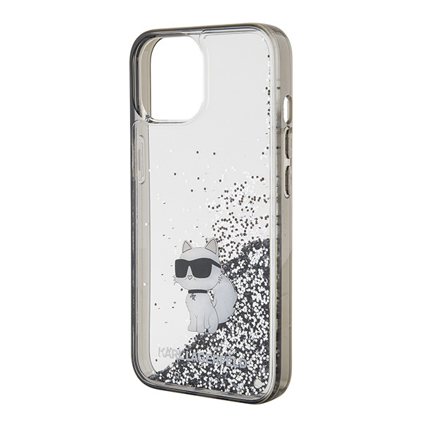 Karl Lagerfeld KLHCP15SLKCNSK Apple iPhone 15 hardcase Liquid Glitter Choupette transparent