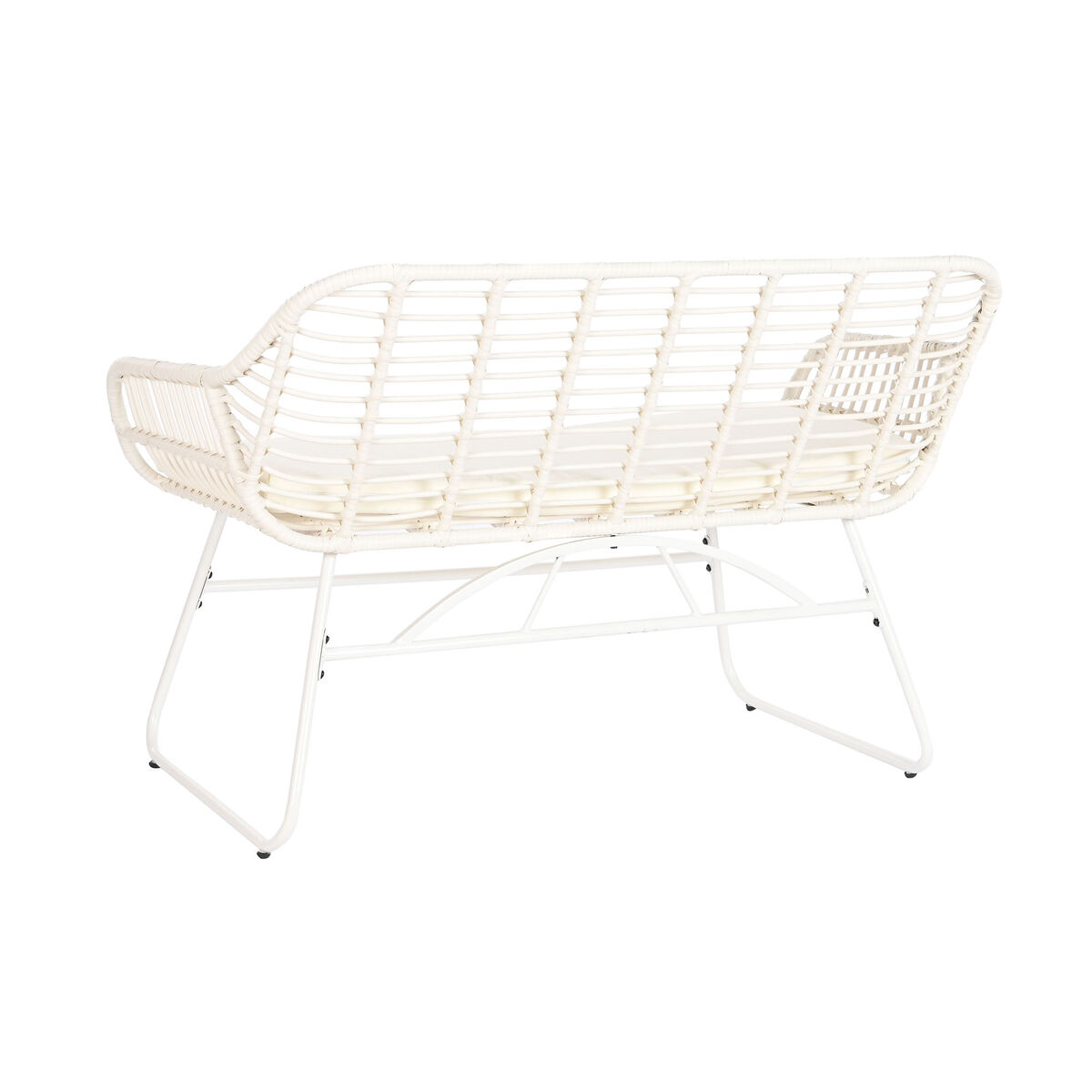 Sofa and table set DKD Home Decor Metal synthetic rattan 124 x 74 x 84 cm