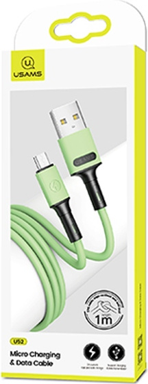USAMS Cable U52 microUSB 2A Fast Charge 1m green SJ435USB02 (US-SJ435)