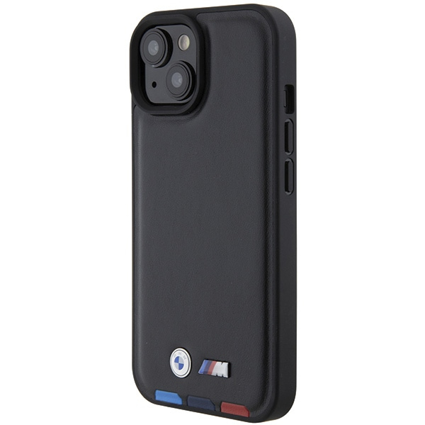 BMW BMHCP15S22PTDK Apple iPhone 15 Leather Stamp Tricolor black