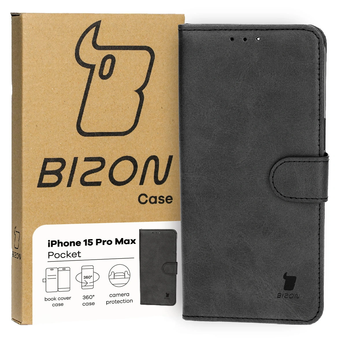Bizon Case Pocket Apple iPhone 15 Pro Max black