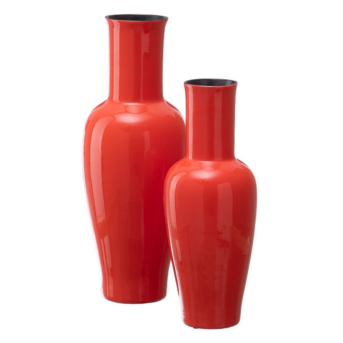 Vase 18 x 18 x 46,5 cm aus Keramik Orange