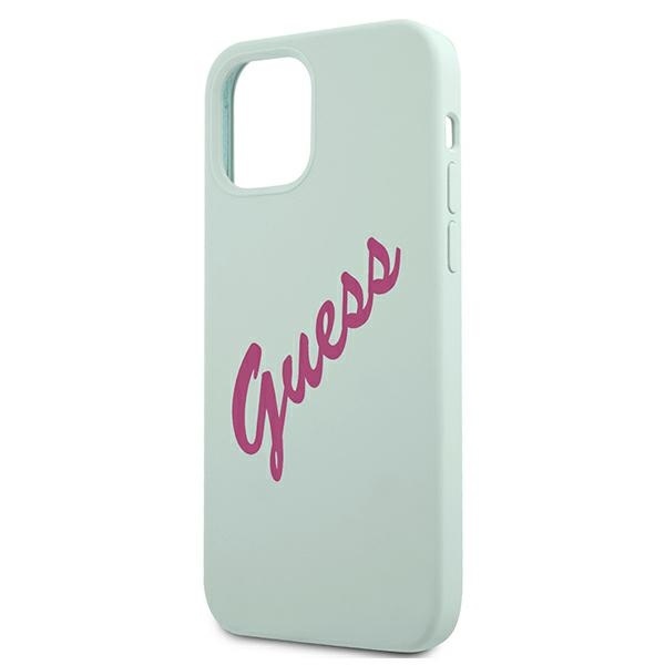 Guess GUHCP12SLSVSBF Apple iPhone 12 mini blue fuschia hardcase Silicone Vintage