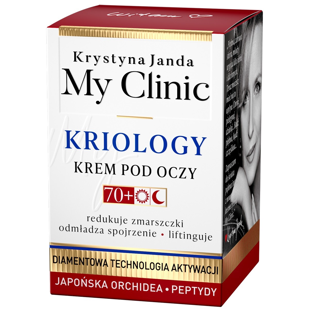 JANDA My Clinic Kriology 70+ Krem pod oczy redukujący zmarszczki i odmładzający spojrzenie - Japońska Orchidea & Peptydy 15ml