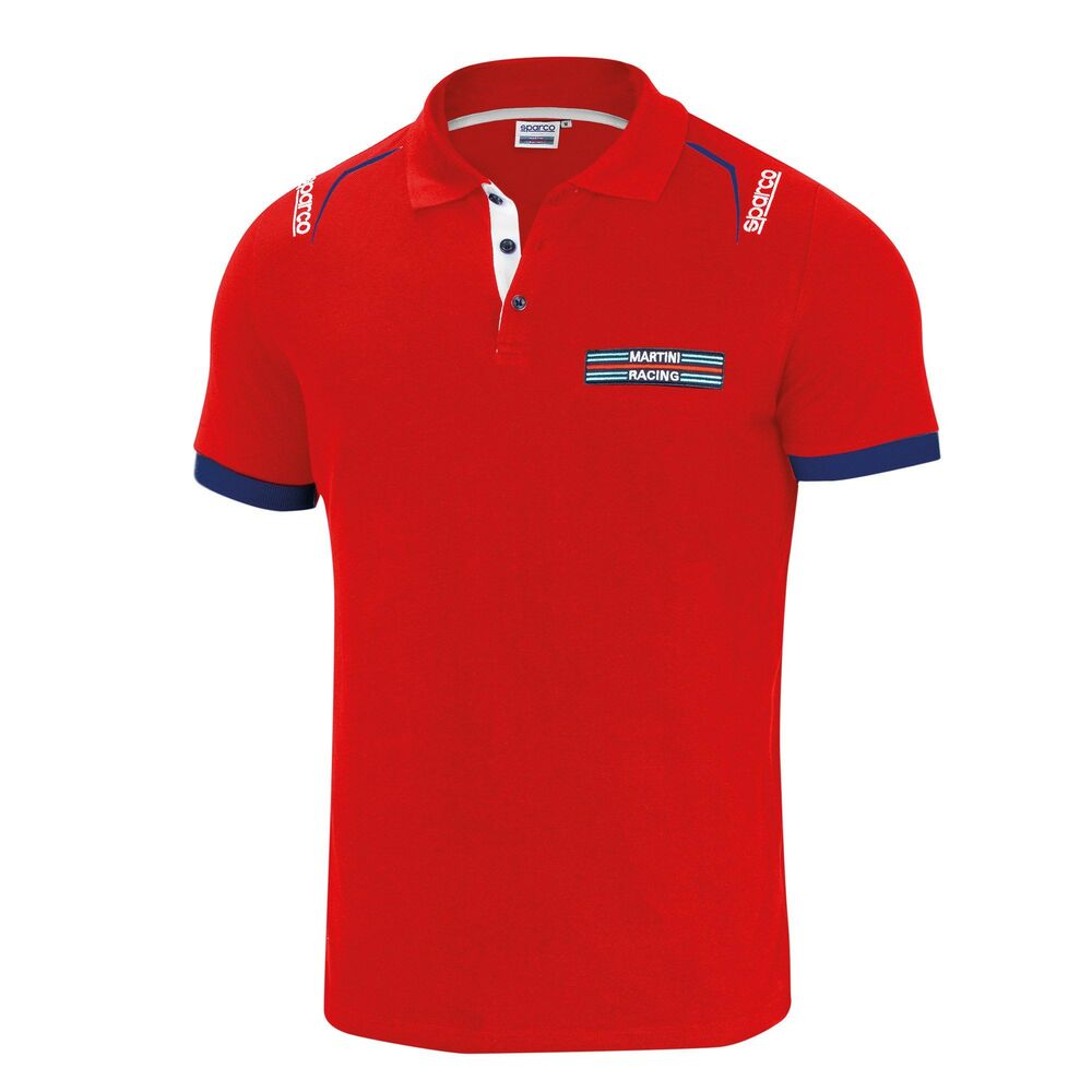 Herren Kurzarm-Poloshirt Sparco Martini Racing Rot (Größe M)