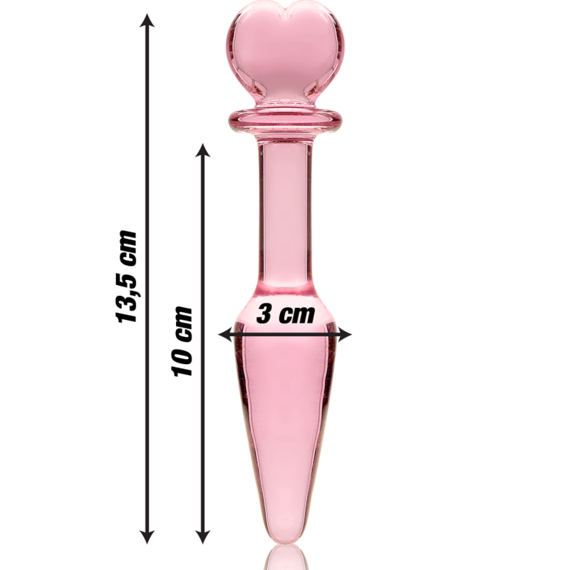 NEBULA SERIES BY IBIZA - MODEL 7 ANAL PLUG BOROSILICATE GLASS 13.5 X 3 CM PINK