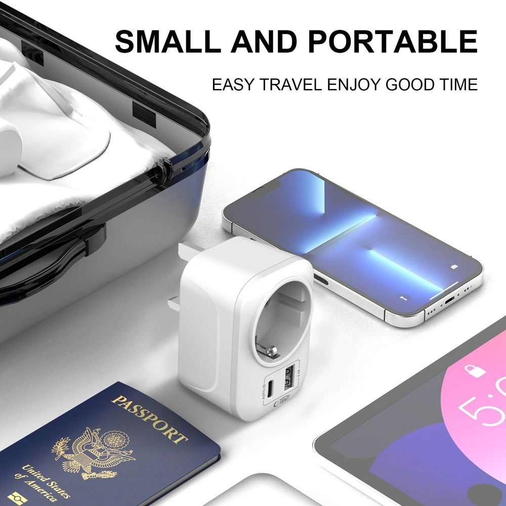 Adapter / przejściówka Tech-Protect TA100 Travel Adapter UK / EU White