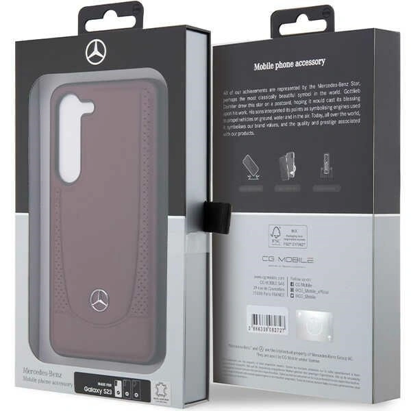 Mercedes MEHCS23SARMRE Samsung Galaxy S23 hardcase Leather Urban Bengale red