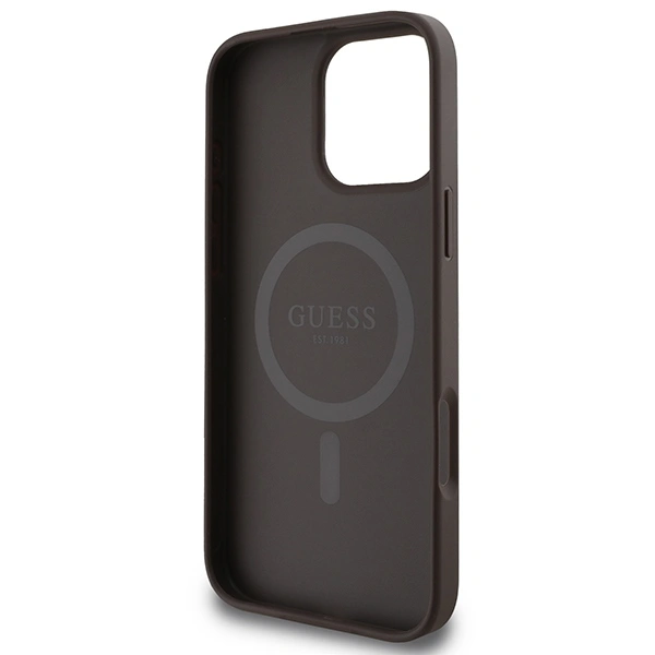 Guess GUHMP16XP4RPSW Apple iPhone 16 Pro Max hardcase 4G Printed Stripes MagSafe brown