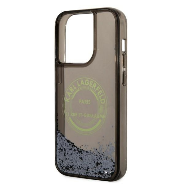 Karl Lagerfeld KLHCP14LLCRSGRK Apple iPhone 14 Pro black hardcase Liquid Glitter RSG