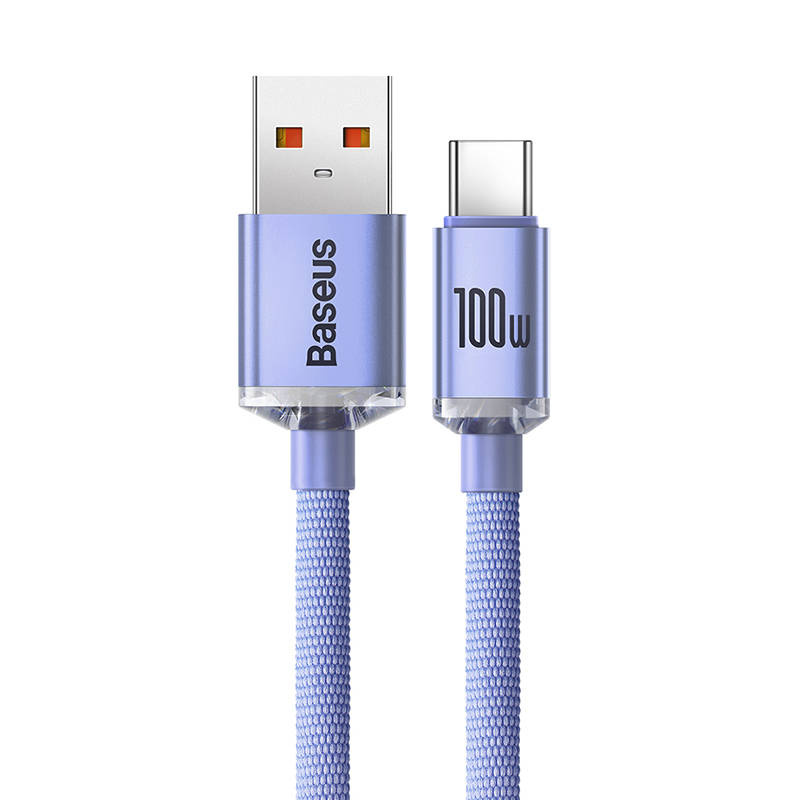 Baseus Crystal Shine USB-A/USB-C Cable 5A, 1.2m (purple)