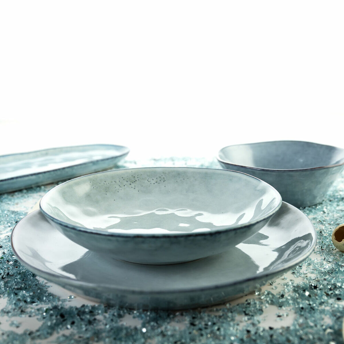 Plate Quid Boreal Ceramic Blue (27 cm) (Pack 4x)