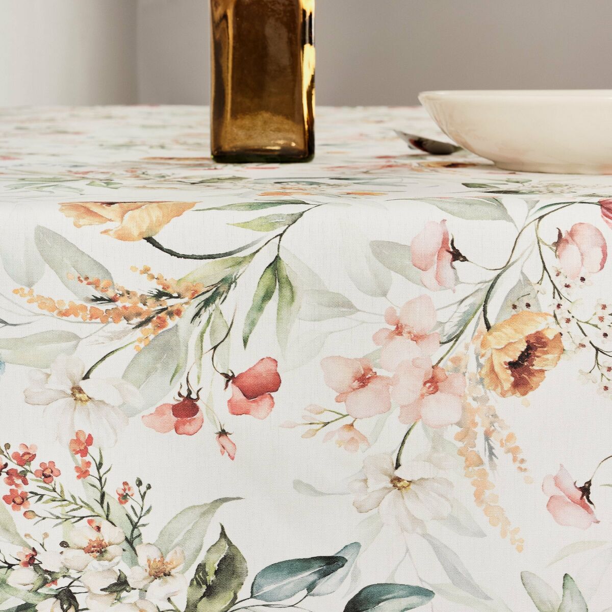 Tablecloth Belum 0120-351 White 100 x 155 cm Flowers