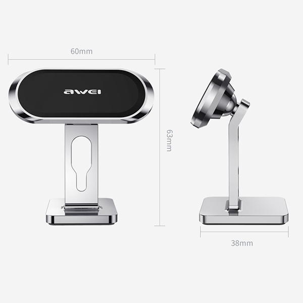 AWEI X19 Dashboard Magnetic Car Mount Silver/Black 