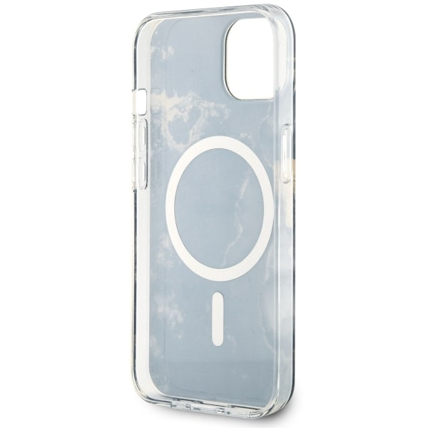 Guess GUHMP14MHTMRSK Apple iPhone 14 Plus black hardcase Golden Marble MagSafe