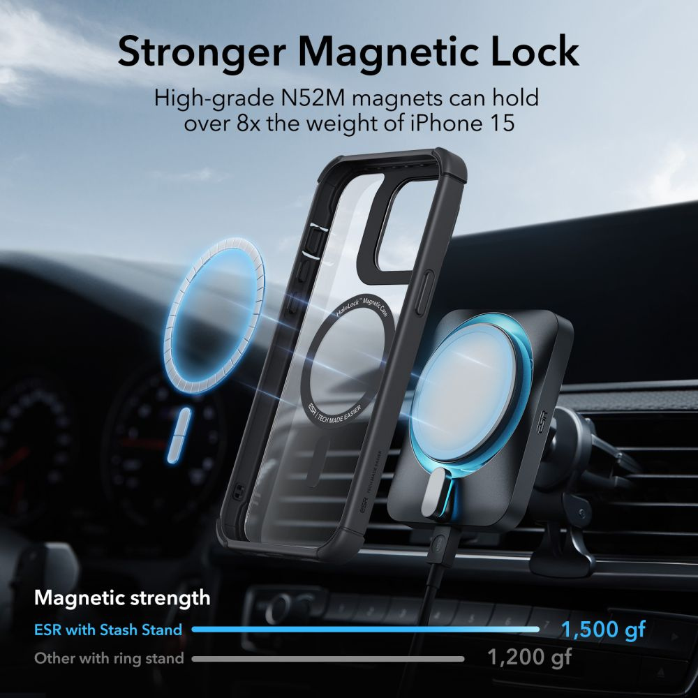 ESR Armor Tough Kickstand Halolock Magsafe Apple iPhone 15 Pro Max clear/black