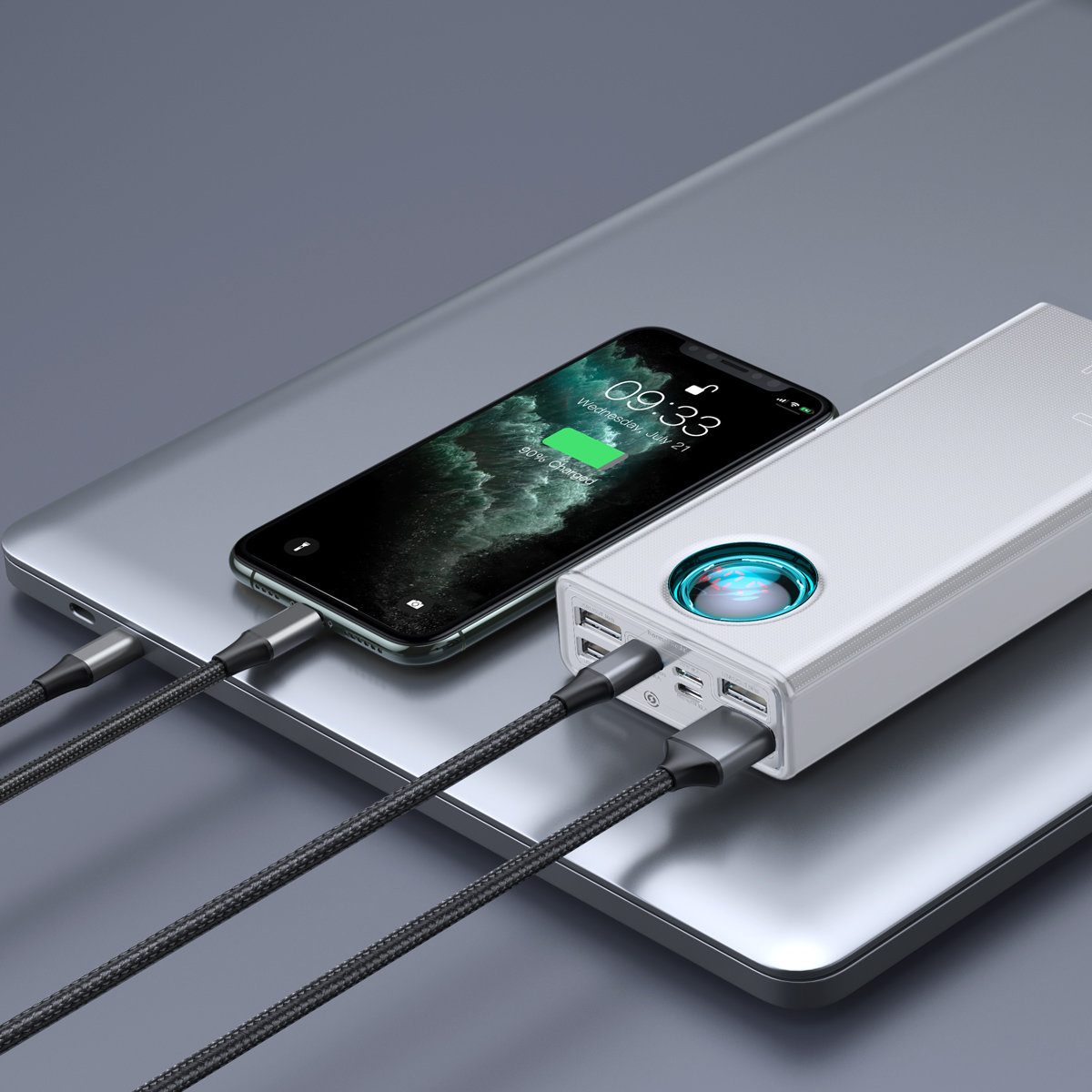 Powerbank Baseus Amblight 65W 30000mAh Overseas Edition white