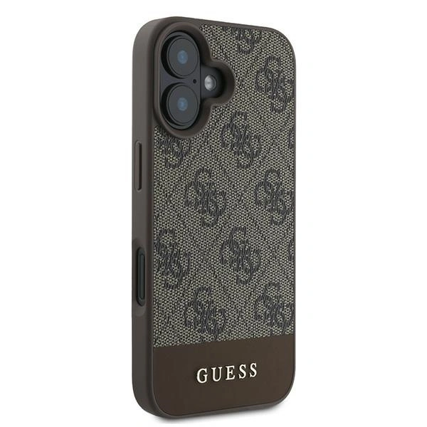 Case Guess GUHCP16MG4GLBR Apple iPhone 16 Plus hardcase 4G Bottom Stripe brown