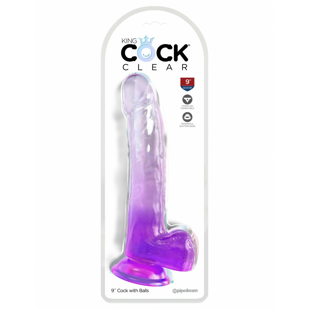 Vibrator Pipedream King Cock Clear Purple Multicolour