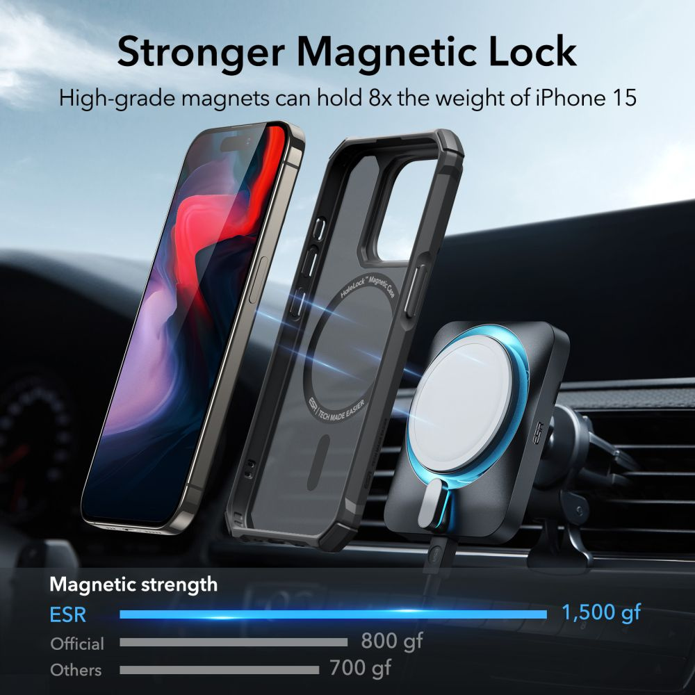 ESR Air Armor Halolock MagSafe Apple iPhone 15 Pro Frosted Black