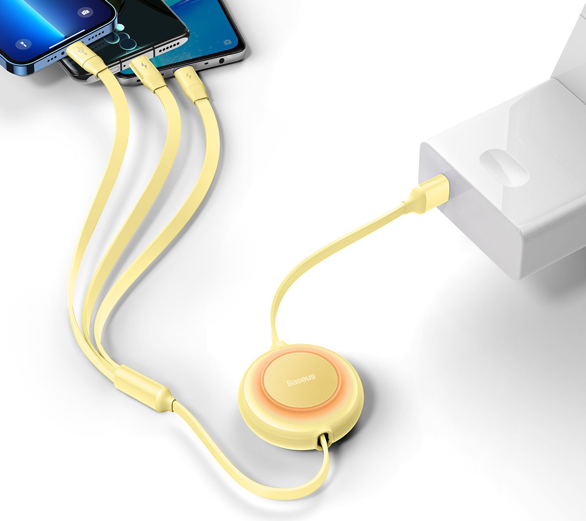 Baseus Bright Mirror 2 3in1 USB-A - microUSB + Lightning + USB-C 3.5A 1.1m yellow