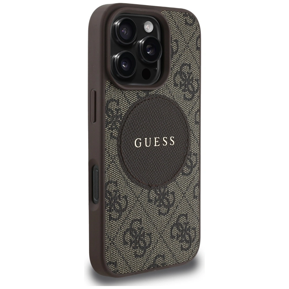 Guess 4G Circle Classic Logo MagSafe Apple iPhone 16 Pro brown