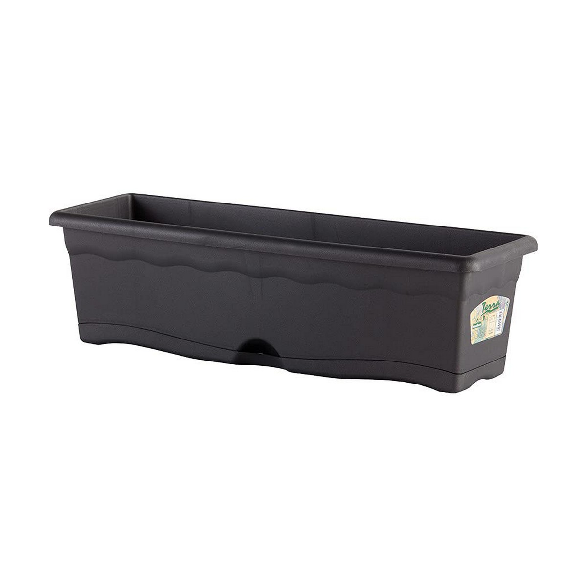 Planter with Dish Plastiken Anthracite polypropylene (50 x 20 cm)