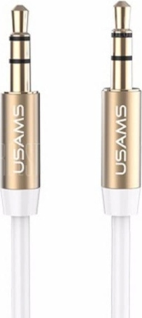 USAMS Adapter audio jack 3,5m - 3,5m 1m white YP102 (YP-01)