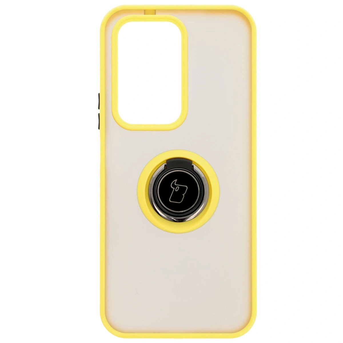 Bizon Case Hybrid Ring Honor 200 Lite smoky with a yellow frame