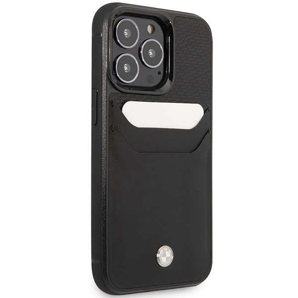 BMW BMHCP14L22RSEPK Apple iPhone 14 Pro black Leather Card Slot