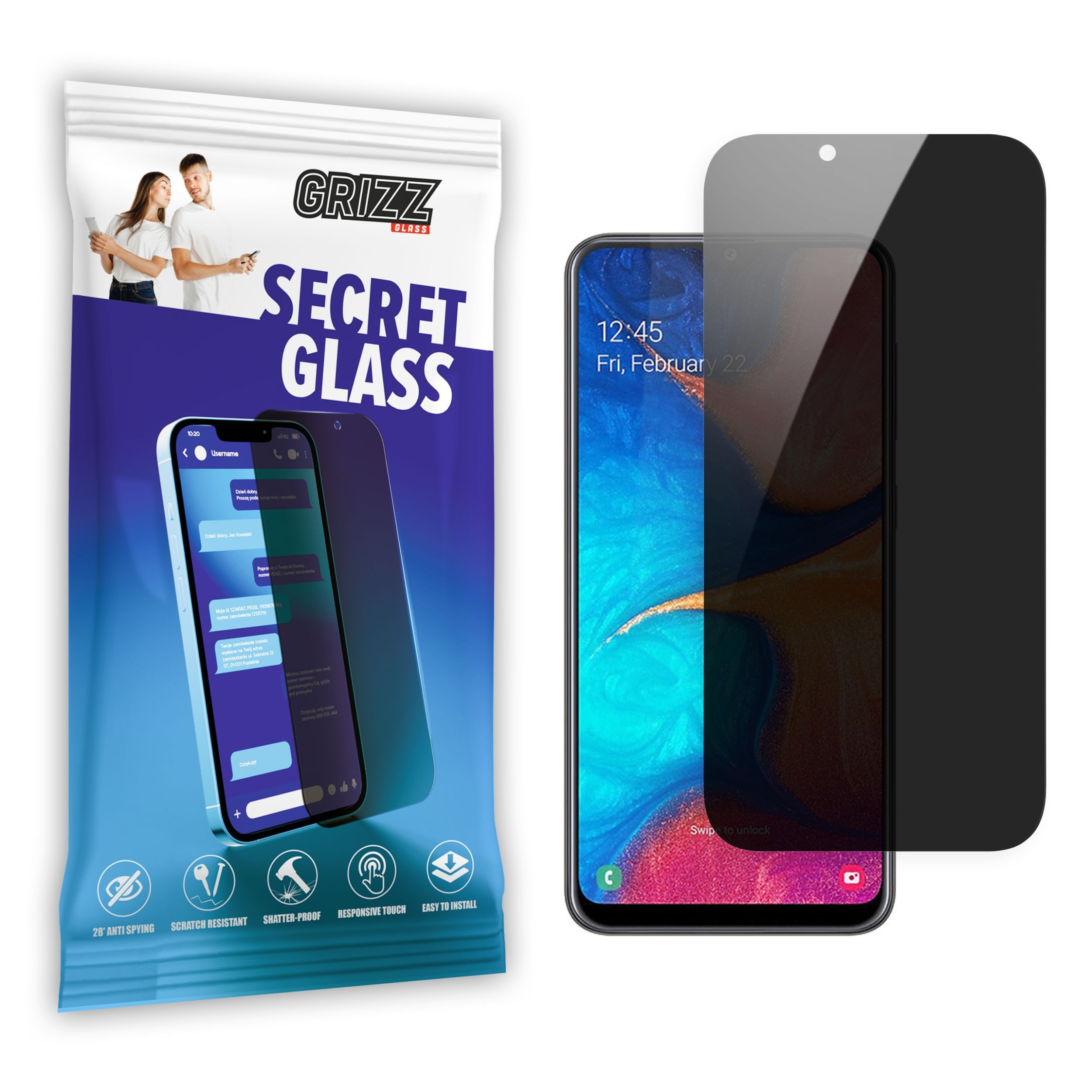 GrizzGlass SecretGlass Samsung Galaxy A20e